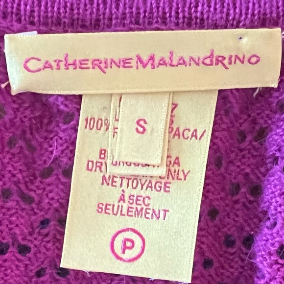 NEW Catherine Malandrino Baby Alpaca Magenta Cardigan Sz Small (owner) - Picture 3 of 8